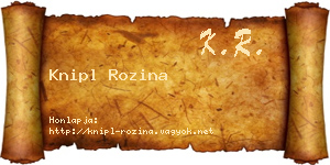 Knipl Rozina névjegykártya